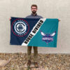 LA vs Charlotte House Divided Flag, NBA House Divided Flag