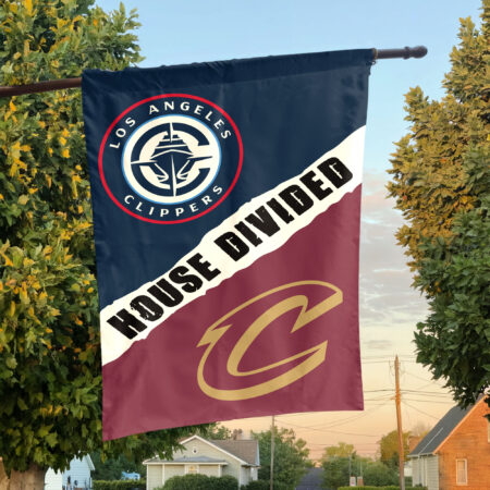 LA vs Cleveland House Divided Flag, NBA House Divided Flag LA vs Cleveland House Divided Flag, NBA House Divided Flag