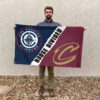 LA vs Cleveland House Divided Flag, NBA House Divided Flag 2 LA vs Cleveland House Divided Flag, NBA House Divided Flag