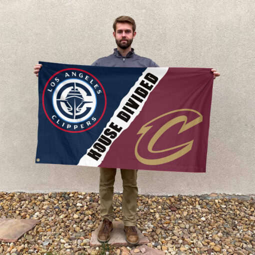 LA vs Cleveland House Divided Flag, NBA House Divided Flag LA vs Cleveland House Divided Flag, NBA House Divided Flag