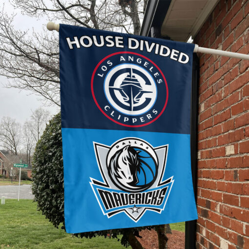 LA vs Dallas House Divided Flag, NBA House Divided Flag LA vs Dallas House Divided Flag, NBA House Divided Flag