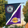 LA vs Los Angeles House Divided Flag, NBA House Divided Flag