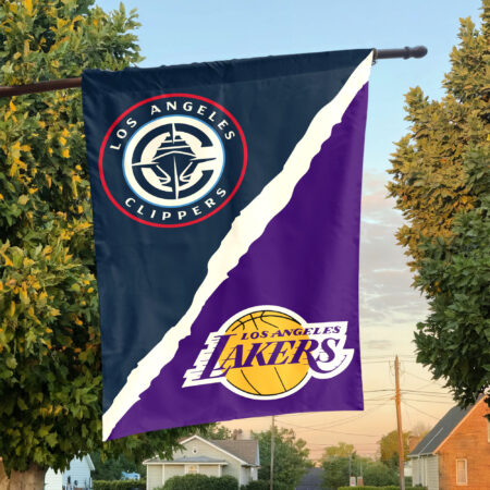 LA vs Los Angeles House Divided Flag, NBA House Divided Flag LA vs Los Angeles House Divided Flag, NBA House Divided Flag