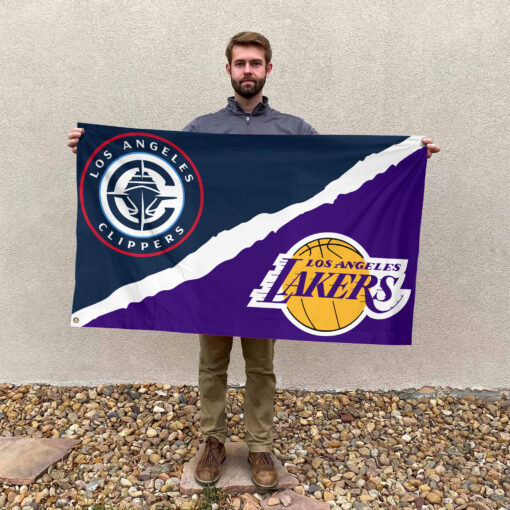 LA vs Los Angeles House Divided Flag, NBA House Divided Flag LA vs Los Angeles House Divided Flag, NBA House Divided Flag