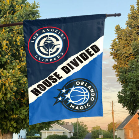 LA vs Orlando House Divided Flag, NBA House Divided Flag LA vs Orlando House Divided Flag, NBA House Divided Flag