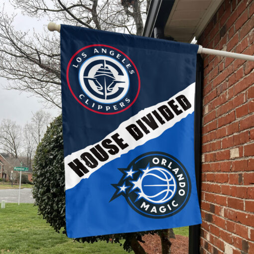 LA vs Orlando House Divided Flag, NBA House Divided Flag LA vs Orlando House Divided Flag, NBA House Divided Flag