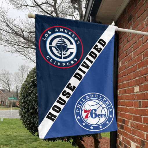 LA vs Philadelphia House Divided Flag, NBA House Divided Flag LA vs Philadelphia House Divided Flag, NBA House Divided Flag