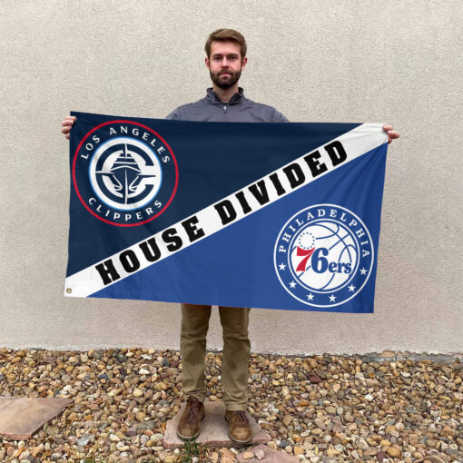 LA vs Philadelphia House Divided Flag, NBA House Divided Flag LA vs Philadelphia House Divided Flag, NBA House Divided Flag