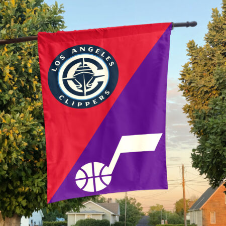 LA vs Utah House Divided Flag, NBA House Divided Flag LA vs Utah House Divided Flag, NBA House Divided Flag