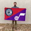 LA vs Utah House Divided Flag, NBA House Divided Flag 2 LA vs Utah House Divided Flag, NBA House Divided Flag