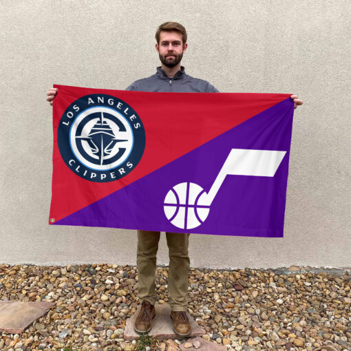 LA vs Utah House Divided Flag, NBA House Divided Flag LA vs Utah House Divided Flag, NBA House Divided Flag