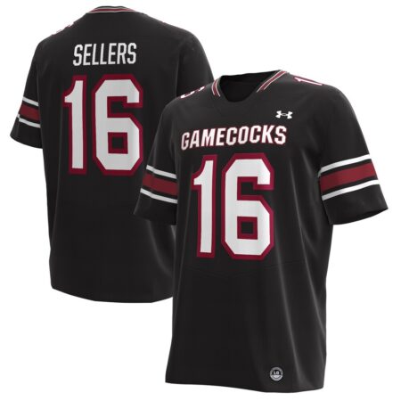 LaNorris Sellers South Carolina Gamecocks Under Armour Alternate NIL Football Replica Player Jersey – Black, Limited Replica Fan Edition
