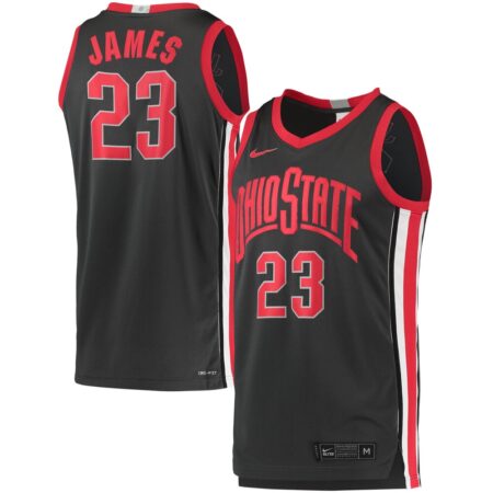 LeBron James Ohio State Buckeyes Nike Limited Basketball Jersey – Charcoal, Limited Replica Fan Edition