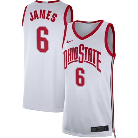 LeBron James Ohio State Buckeyes Nike Limited Basketball Jersey – White, Limited Replica Fan Edition