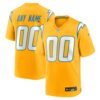 Los Angeles Chargers Alternate Charger Power Game Custom Jersey - Gold, Limited Replica Fan Edition