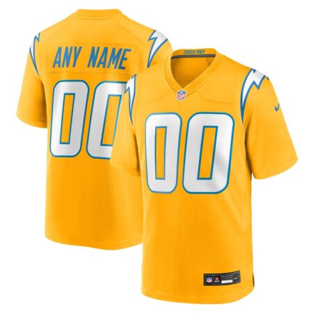 Los Angeles Chargers  Alternate Charger Power Game Custom Jersey – Gold, Limited Replica Fan Edition