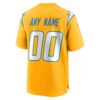 Los Angeles Chargers Alternate Charger Power Game Custom Jersey - Gold, Limited Replica Fan Edition