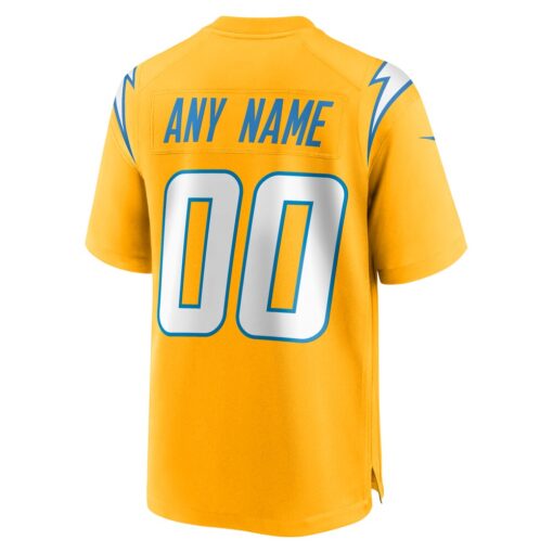 Los Angeles Chargers  Alternate Charger Power Game Custom Jersey – Gold, Limited Replica Fan Edition