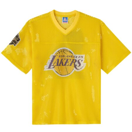 Los Angeles Lakers OVO x NBA Mesh Football Fashion Jersey – Gold, Limited Replica Fan Edition