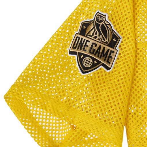 Los Angeles Lakers OVO x NBA Mesh Football Fashion Jersey – Gold, Limited Replica Fan Edition