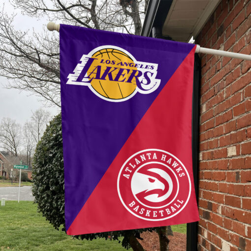 Los Angeles vs Atlanta House Divided Flag, NBA House Divided Flag Los Angeles vs Atlanta House Divided Flag, NBA House Divided Flag