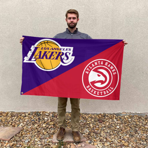 Los Angeles vs Atlanta House Divided Flag, NBA House Divided Flag Los Angeles vs Atlanta House Divided Flag, NBA House Divided Flag