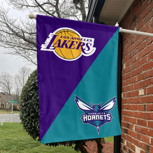 Los Angeles vs Charlotte House Divided Flag, NBA House Divided Flag