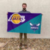 Los Angeles vs Charlotte House Divided Flag, NBA House Divided Flag