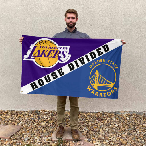 Los Angeles vs Golden State House Divided Flag, NBA House Divided Flag Los Angeles vs Golden State House Divided Flag, NBA House Divided Flag