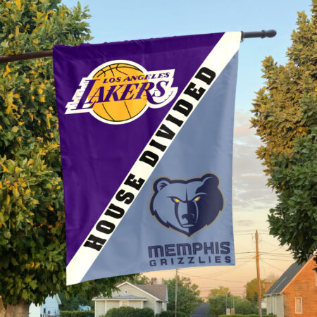 Los Angeles vs Memphis House Divided Flag, NBA House Divided Flag Los Angeles vs Memphis House Divided Flag, NBA House Divided Flag