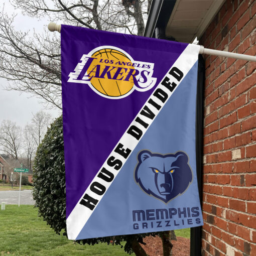 Los Angeles vs Memphis House Divided Flag, NBA House Divided Flag Los Angeles vs Memphis House Divided Flag, NBA House Divided Flag