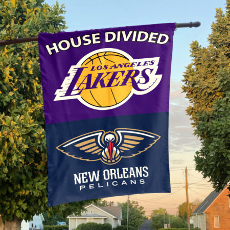 Los Angeles vs New Orleans House Divided Flag, NBA House Divided Flag Los Angeles vs New Orleans House Divided Flag, NBA House Divided Flag