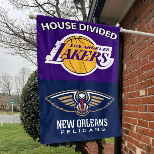 Los Angeles vs New Orleans House Divided Flag, NBA House Divided Flag Los Angeles vs New Orleans House Divided Flag, NBA House Divided Flag