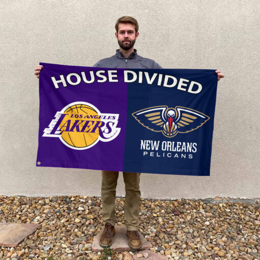 Los Angeles vs New Orleans House Divided Flag, NBA House Divided Flag Los Angeles vs New Orleans House Divided Flag, NBA House Divided Flag