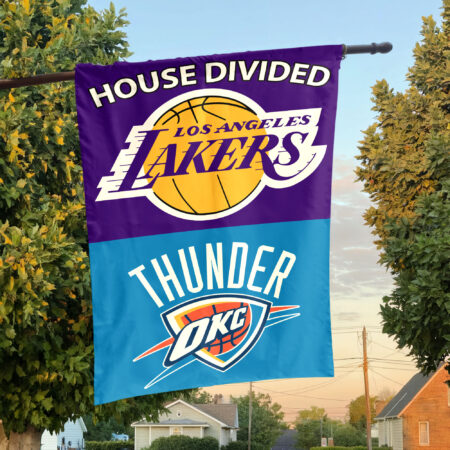 Los Angeles vs Oklahoma City House Divided Flag, NBA House Divided Flag Los Angeles vs Oklahoma City House Divided Flag, NBA House Divided Flag