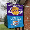 Los Angeles vs Oklahoma City House Divided Flag, NBA House Divided Flag 1 Los Angeles vs Oklahoma City House Divided Flag, NBA House Divided Flag