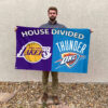 Los Angeles vs Oklahoma City House Divided Flag, NBA House Divided Flag 2 Los Angeles vs Oklahoma City House Divided Flag, NBA House Divided Flag