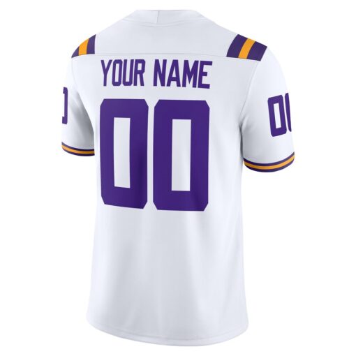 LSU Tigers  Custom Game Jersey – White, Limited Replica Fan Edition