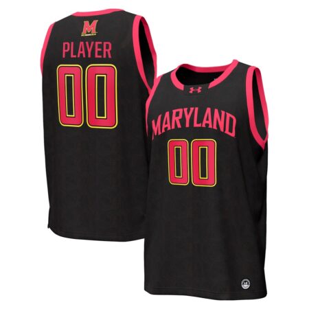 Maryland Terrapins Under Armour NIL Pick-A-Player Mens Basketball Replica Jersey – Black, Limited Replica Fan Edition