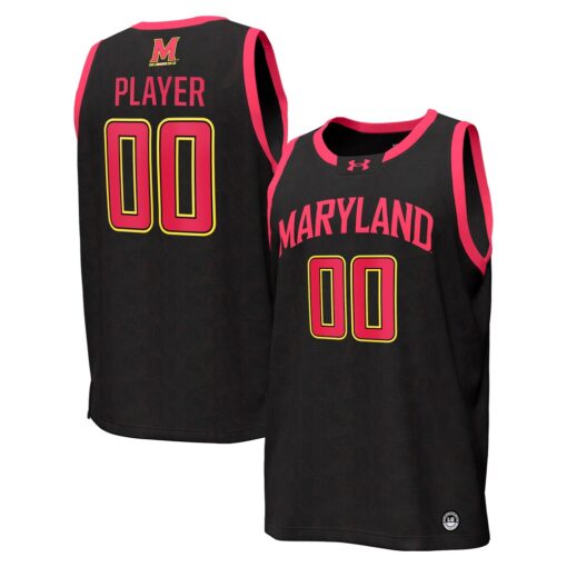 Maryland Terrapins Under Armour NIL Pick-A-Player Mens Basketball Replica Jersey – Black, Limited Replica Fan Edition
