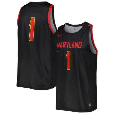 Maryland Terrapins Under Armour Replica Basketball Jersey – Black, Limited Replica Fan Edition