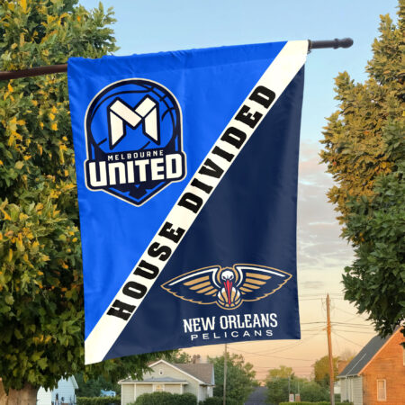 Melbourne vs New Orleans House Divided Flag, NBA House Divided Flag Melbourne vs New Orleans House Divided Flag, NBA House Divided Flag