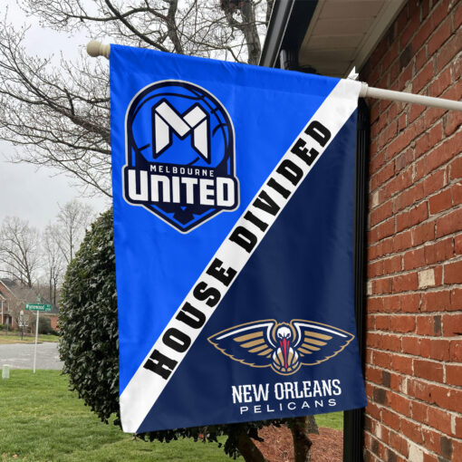 Melbourne vs New Orleans House Divided Flag, NBA House Divided Flag Melbourne vs New Orleans House Divided Flag, NBA House Divided Flag