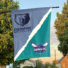 Memphis vs Charlotte House Divided Flag, NBA House Divided Flag 1 Memphis vs Charlotte House Divided Flag, NBA House Divided Flag