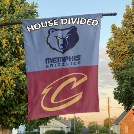 Memphis vs Cleveland House Divided Flag, NBA House Divided Flag Memphis vs Cleveland House Divided Flag, NBA House Divided Flag