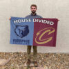 Memphis vs Cleveland House Divided Flag, NBA House Divided Flag 2 Memphis vs Cleveland House Divided Flag, NBA House Divided Flag