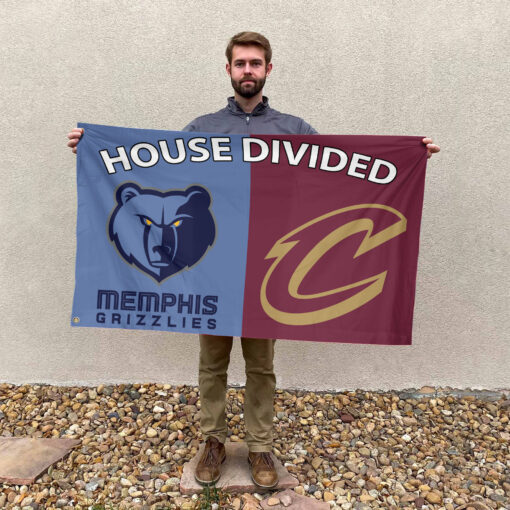 Memphis vs Cleveland House Divided Flag, NBA House Divided Flag Memphis vs Cleveland House Divided Flag, NBA House Divided Flag