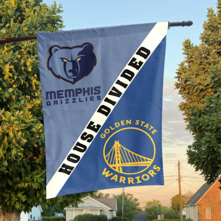 Memphis vs Golden State House Divided Flag, NBA House Divided Flag Memphis vs Golden State House Divided Flag, NBA House Divided Flag