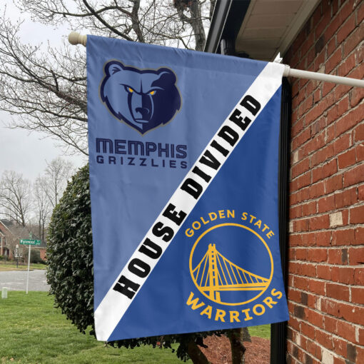Memphis vs Golden State House Divided Flag, NBA House Divided Flag Memphis vs Golden State House Divided Flag, NBA House Divided Flag