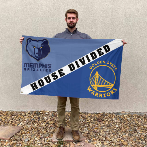 Memphis vs Golden State House Divided Flag, NBA House Divided Flag Memphis vs Golden State House Divided Flag, NBA House Divided Flag